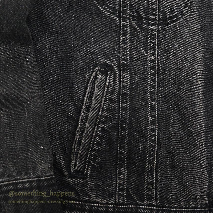 1980's~ Lee 220-5019 BLACK DENIM JACKET ... XL