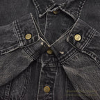 1980's~ Lee 220-5019 BLACK DENIM JACKET ... XL