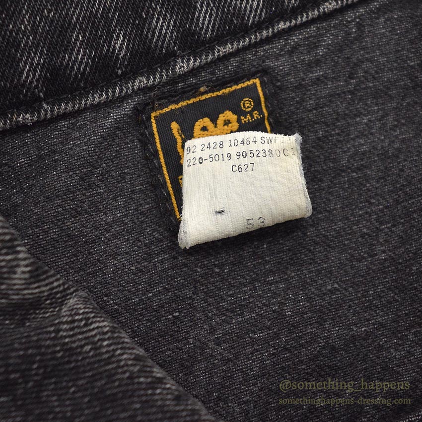 1980's~ Lee 220-5019 BLACK DENIM JACKET...XL
