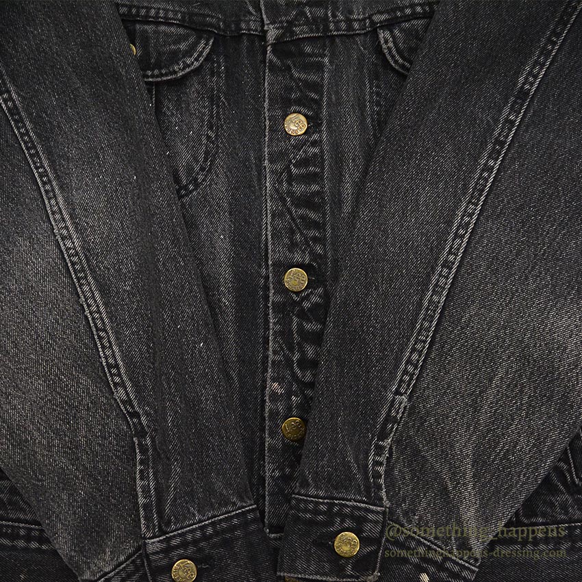 1980's~ Lee 220-5019 BLACK DENIM JACKET  XL – SomethingHappens