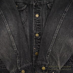 1980's~ Lee 220-5019 BLACK DENIM JACKET ... XL