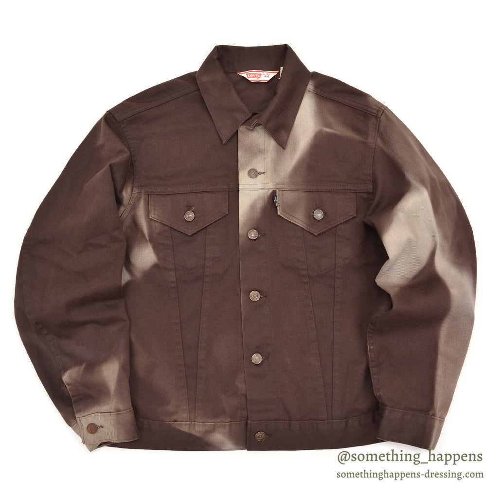 1970's LEVI'S 70505-1828 BIGE BROWN TWILL JACKET / SUN FADE ... 44