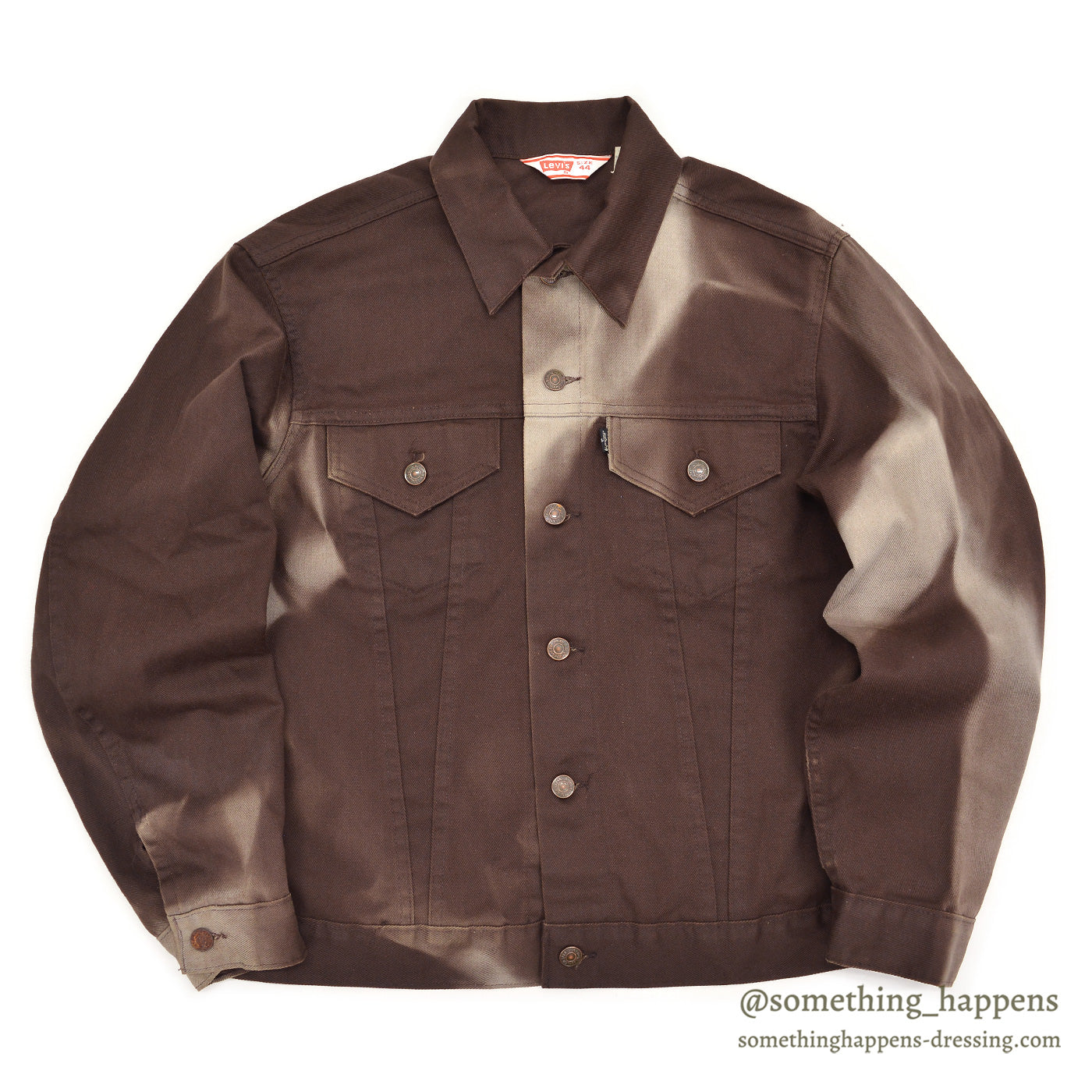 1970's LEVI'S 70505-1828 BIGE BROWN TWILL JACKET / SUN FADE ... 44