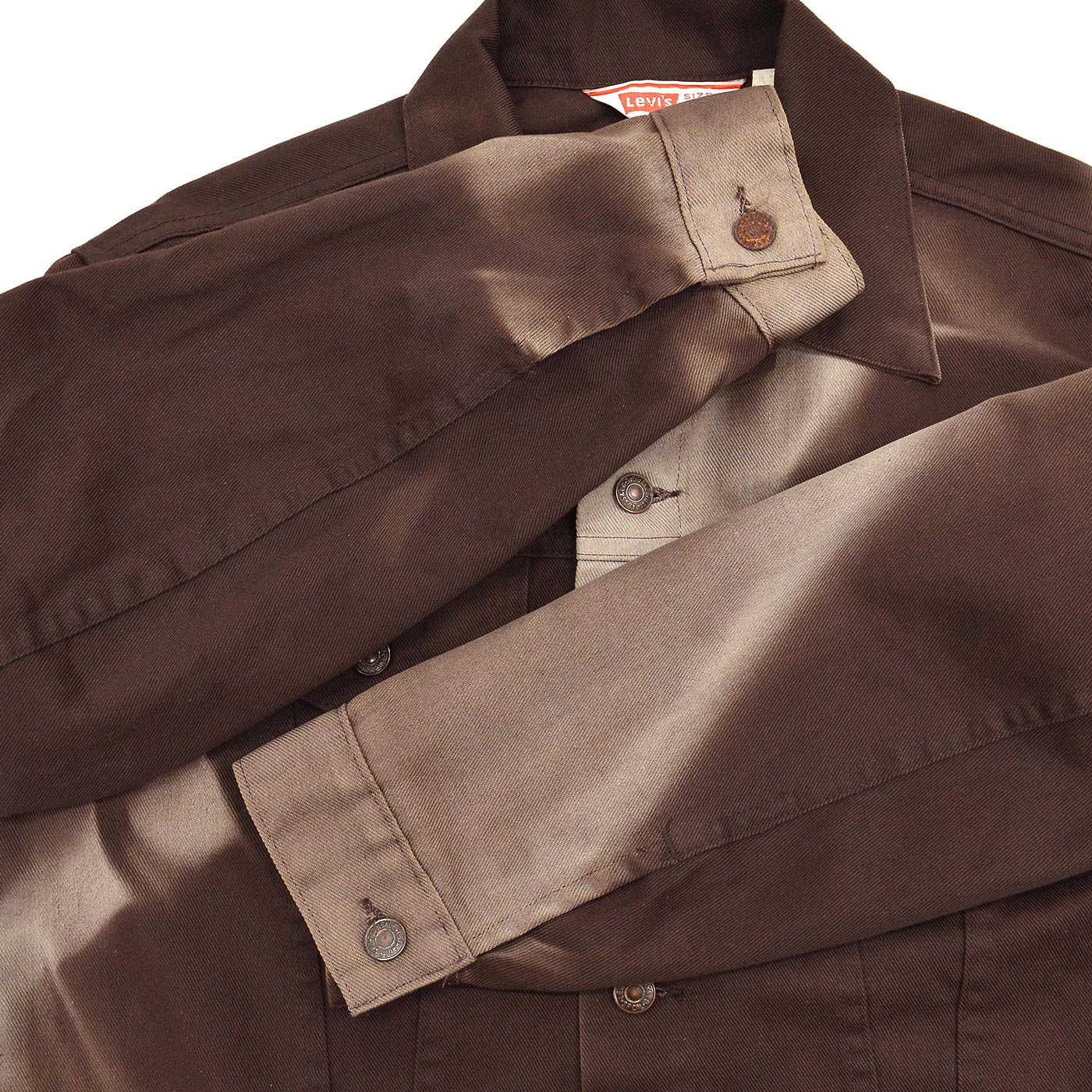 1970's LEVI'S 70505-1828 BIGE BROWN TWILL JACKET / SUN FADE ... 44