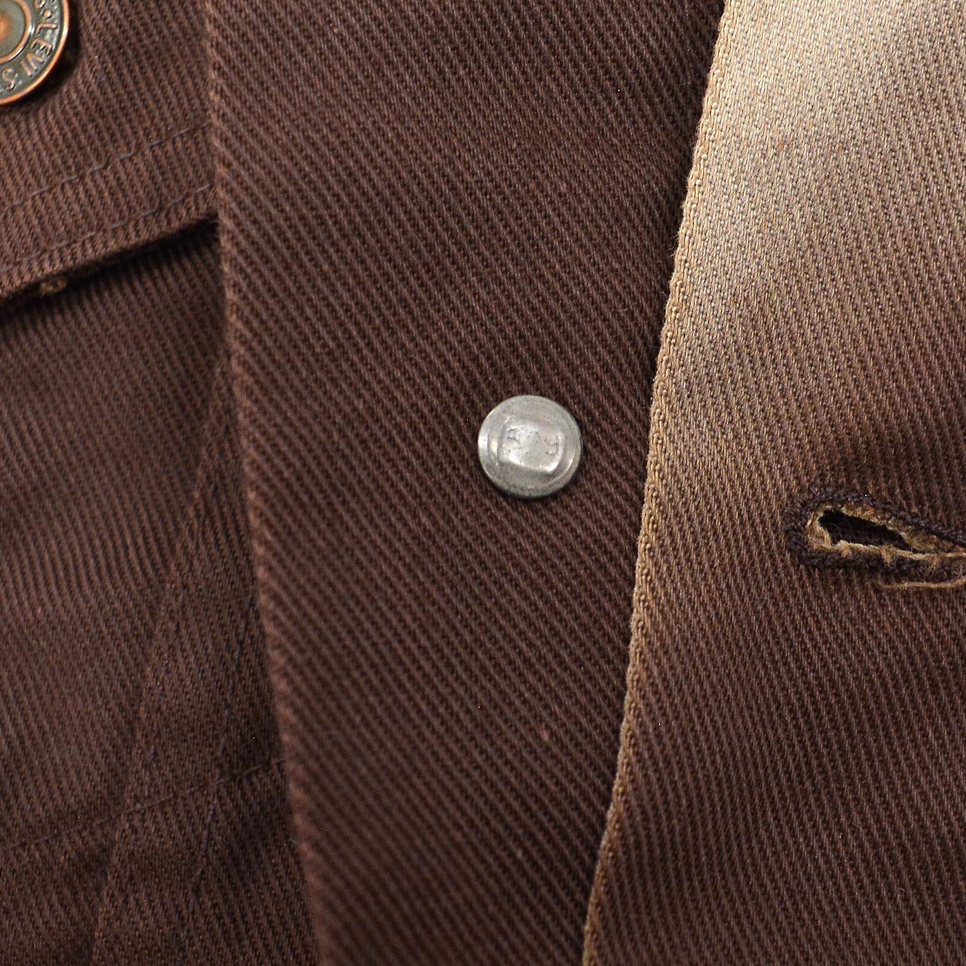 1970's LEVI'S 70505-1828 BIGE BROWN TWILL JACKET / SUN FADE ... 44