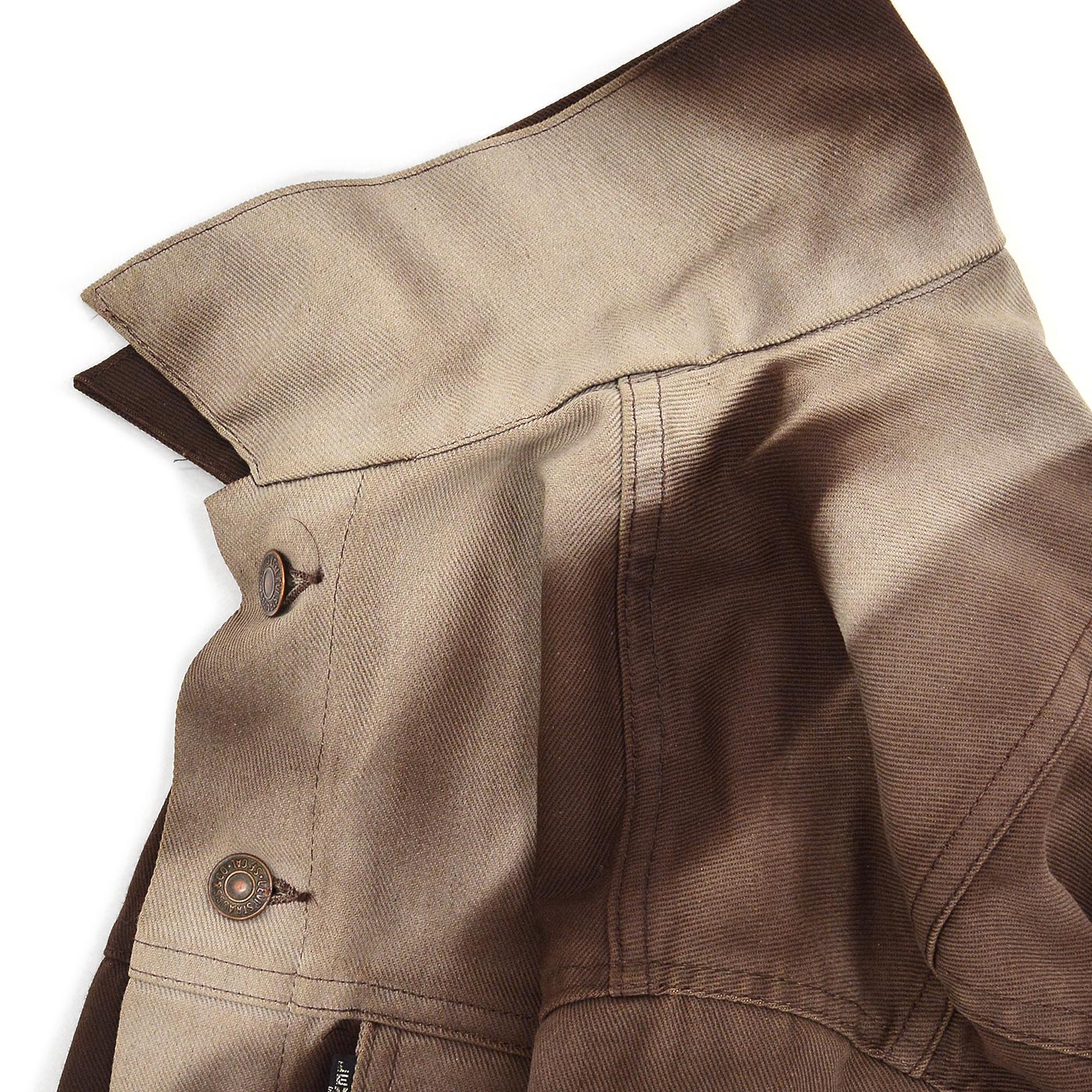 1970's LEVI'S 70505-1828 BIGE BROWN TWILL JACKET / SUN FADE ... 44