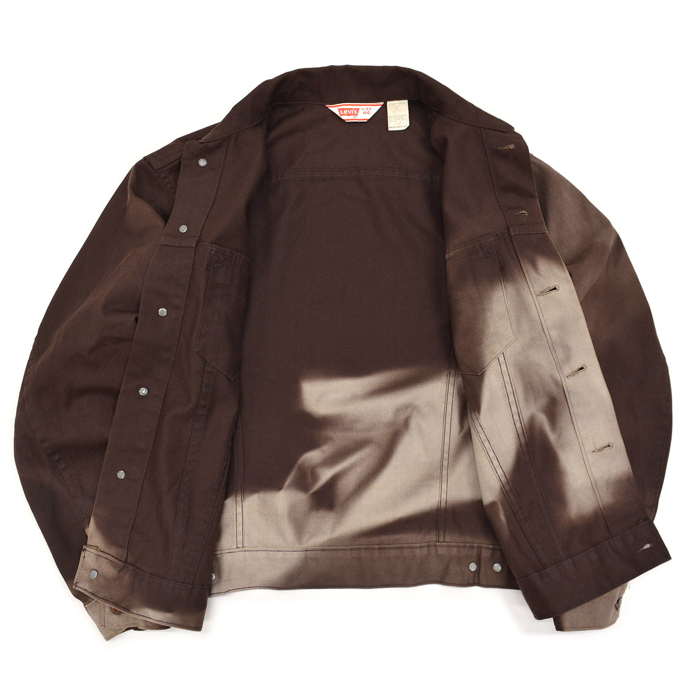 1970's LEVI'S 70505-1828 BIGE BROWN TWILL JACKET / SUN FADE ... 44