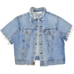 1960's~ LEVI'S 70505-0217 BIGE THRASHED DENIM JACKET / CUT-OFF ...