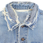 1960's~ LEVI'S 70505-0217 BIGE THRASHED DENIM JACKET / CUT-OFF ...
