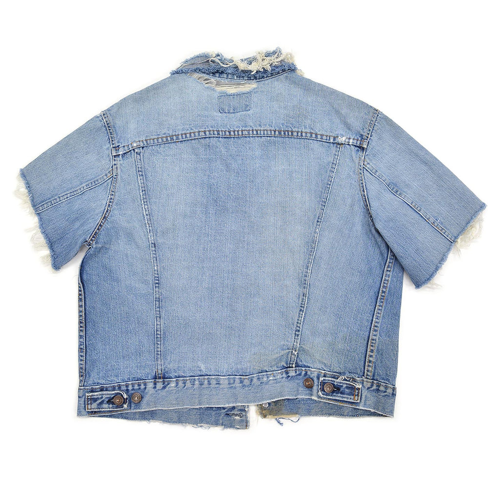 1960's~ LEVI'S 70505-0217 BIGE THRASHED DENIM JACKET / CUT-OFF ...