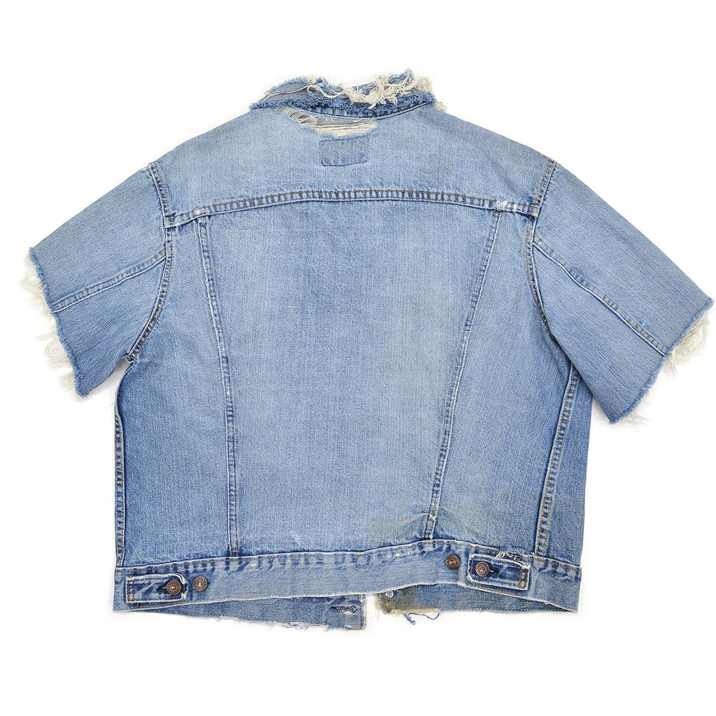 1960's~ LEVI'S 70505-0217 BIGE THRASHED DENIM JACKET / CUT-OFF ...