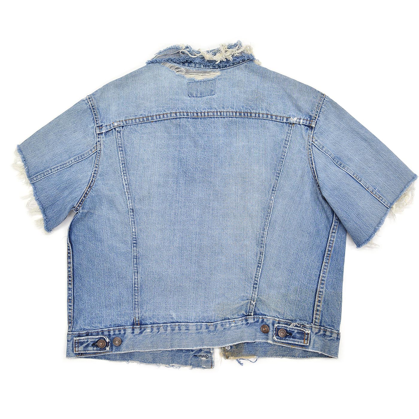 1960's~ LEVI'S 70505-0217 BIGE THRASHED DENIM JACKET / CUT-OFF ...