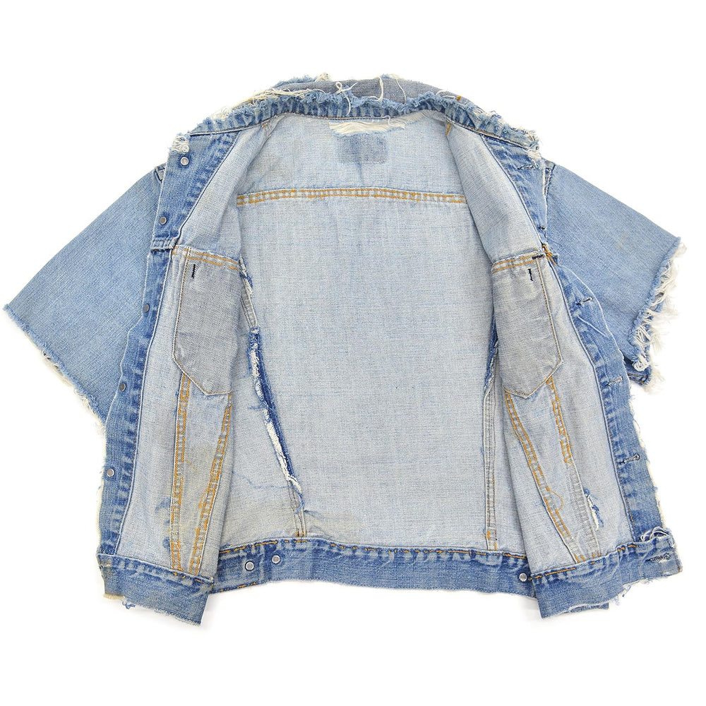 1960's~ LEVI'S 70505-0217 BIGE THRASHED DENIM JACKET / CUT-OFF ...