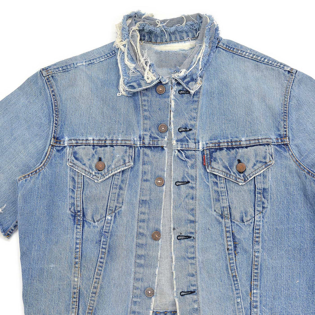 1960's~ LEVI'S 70505-0217 BIGE THRASHED DENIM JACKET / CUT-OFF ...