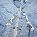 1960's~ LEVI'S 70505-0217 BIGE THRASHED DENIM JACKET / CUT-OFF ...