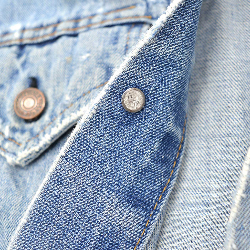 1960's~ LEVI'S 70505-0217 BIGE THRASHED DENIM JACKET / CUT-OFF ...
