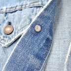 1960's~ LEVI'S 70505-0217 BIGE THRASHED DENIM JACKET / CUT-OFF ...