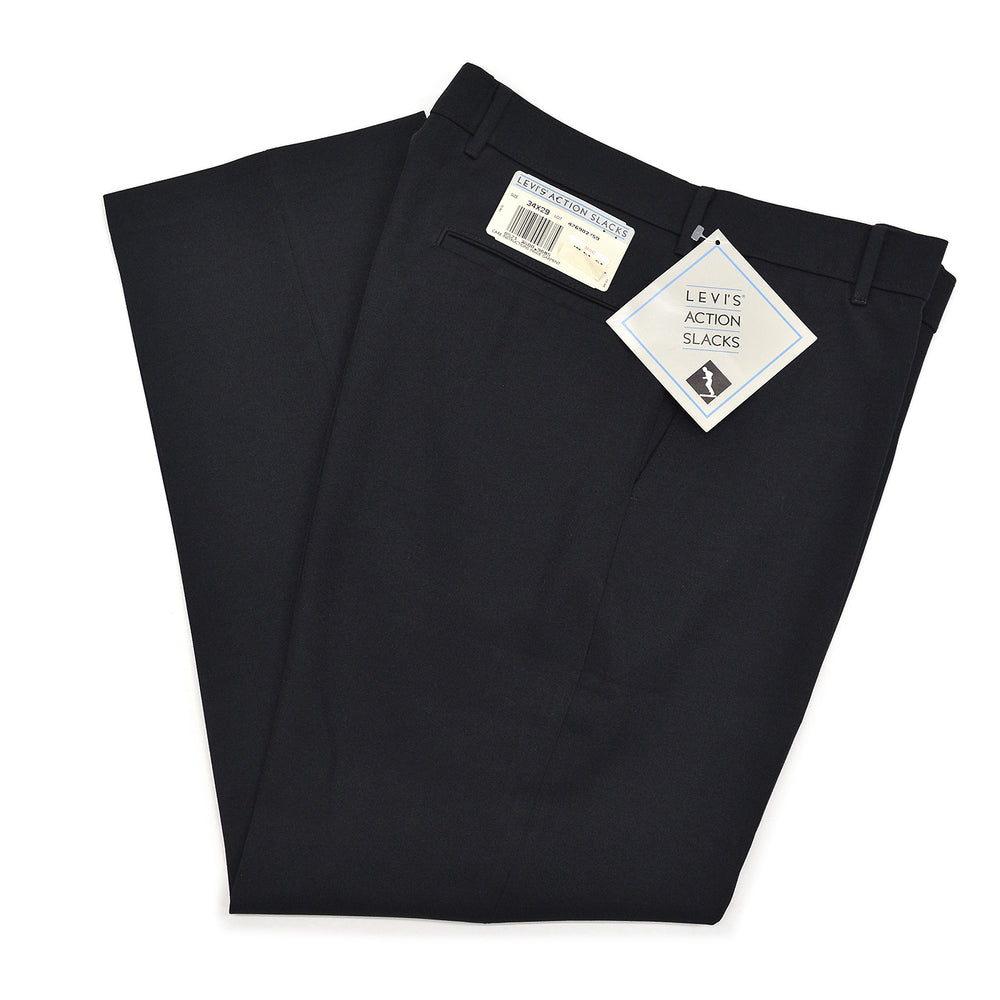1990's DEADSTOCK LEVI'S ACTION SLACKS / BLACK ... W34/L29