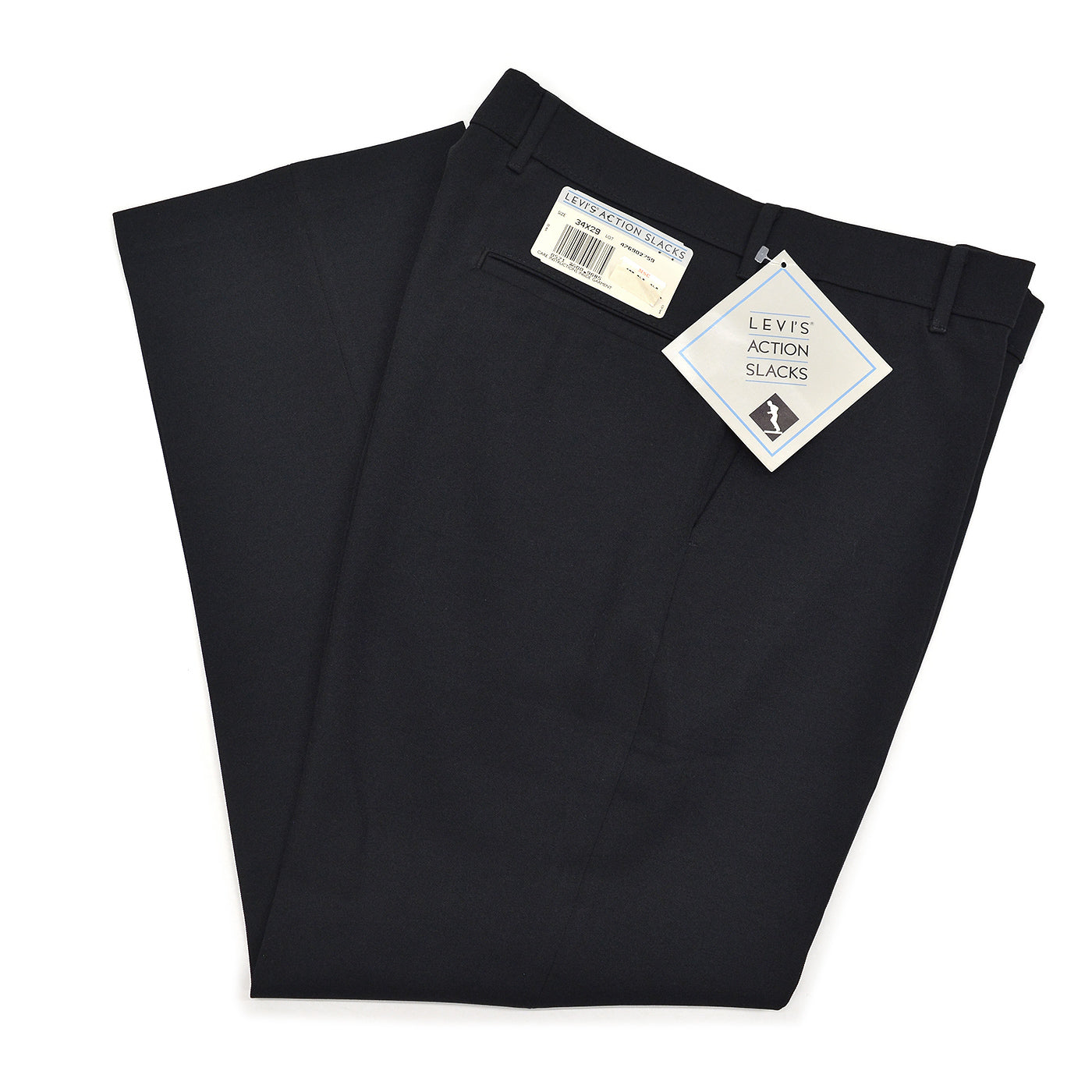 1990's DEADSTOCK LEVI'S ACTION SLACKS / BLACK ... W34/L29