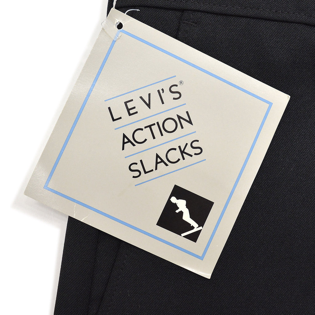 1990's DEADSTOCK LEVI'S ACTION SLACKS / BLACK ... W34/L29