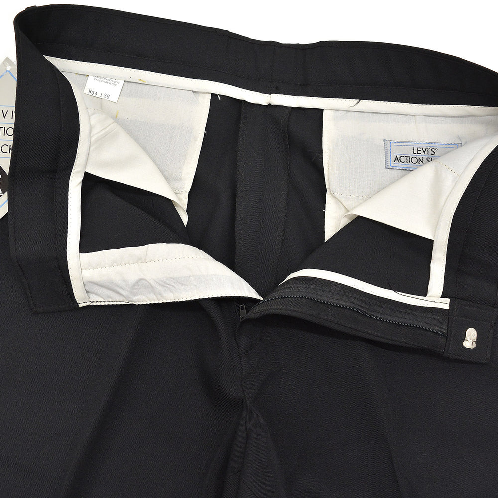 1990's DEADSTOCK LEVI'S ACTION SLACKS / BLACK ... W34/L29
