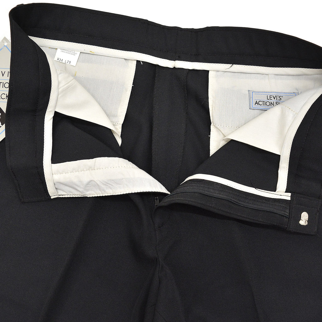 1990's DEADSTOCK LEVI'S ACTION SLACKS / BLACK ... W34/L29