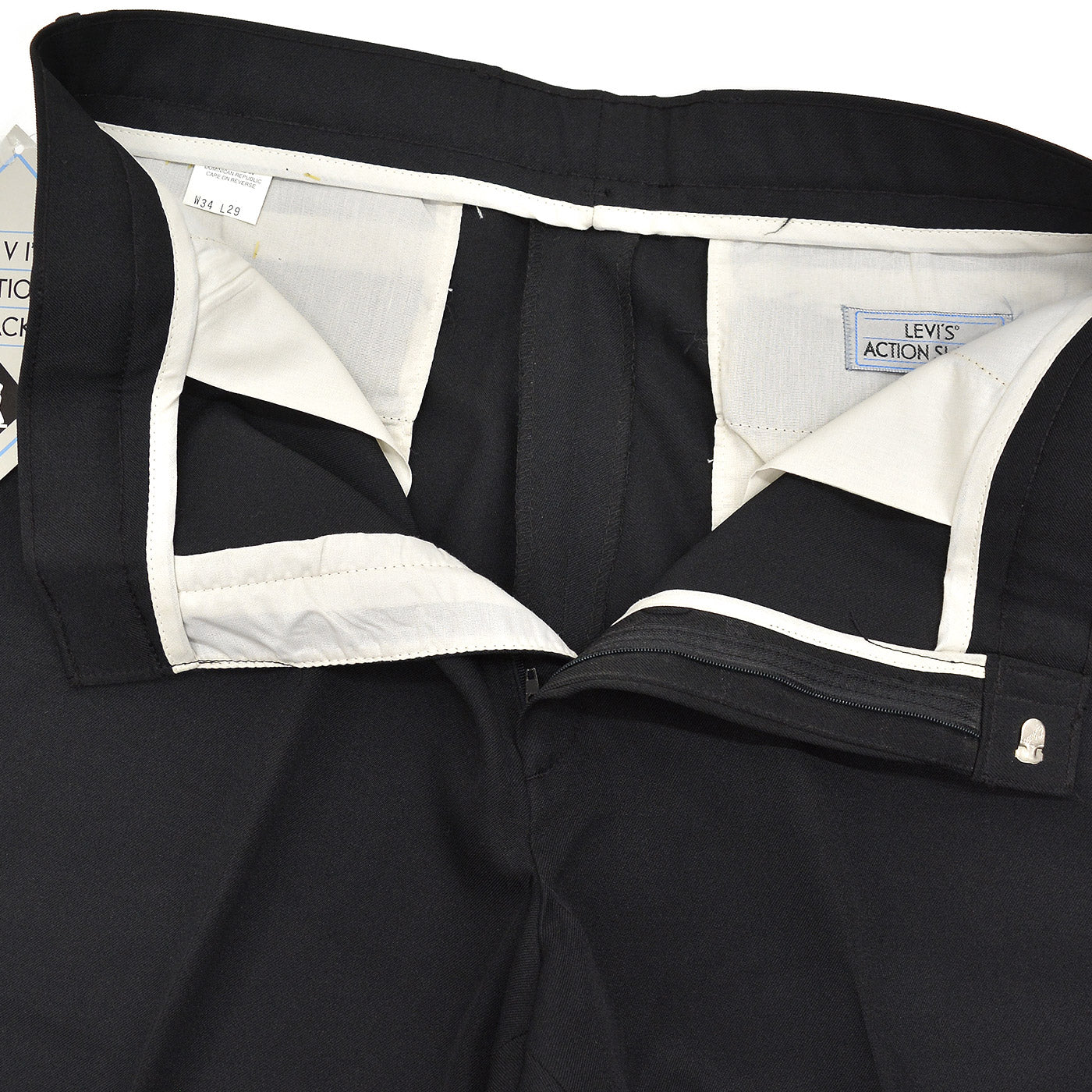 1990's DEADSTOCK LEVI'S ACTION SLACKS / BLACK ... W34/L29