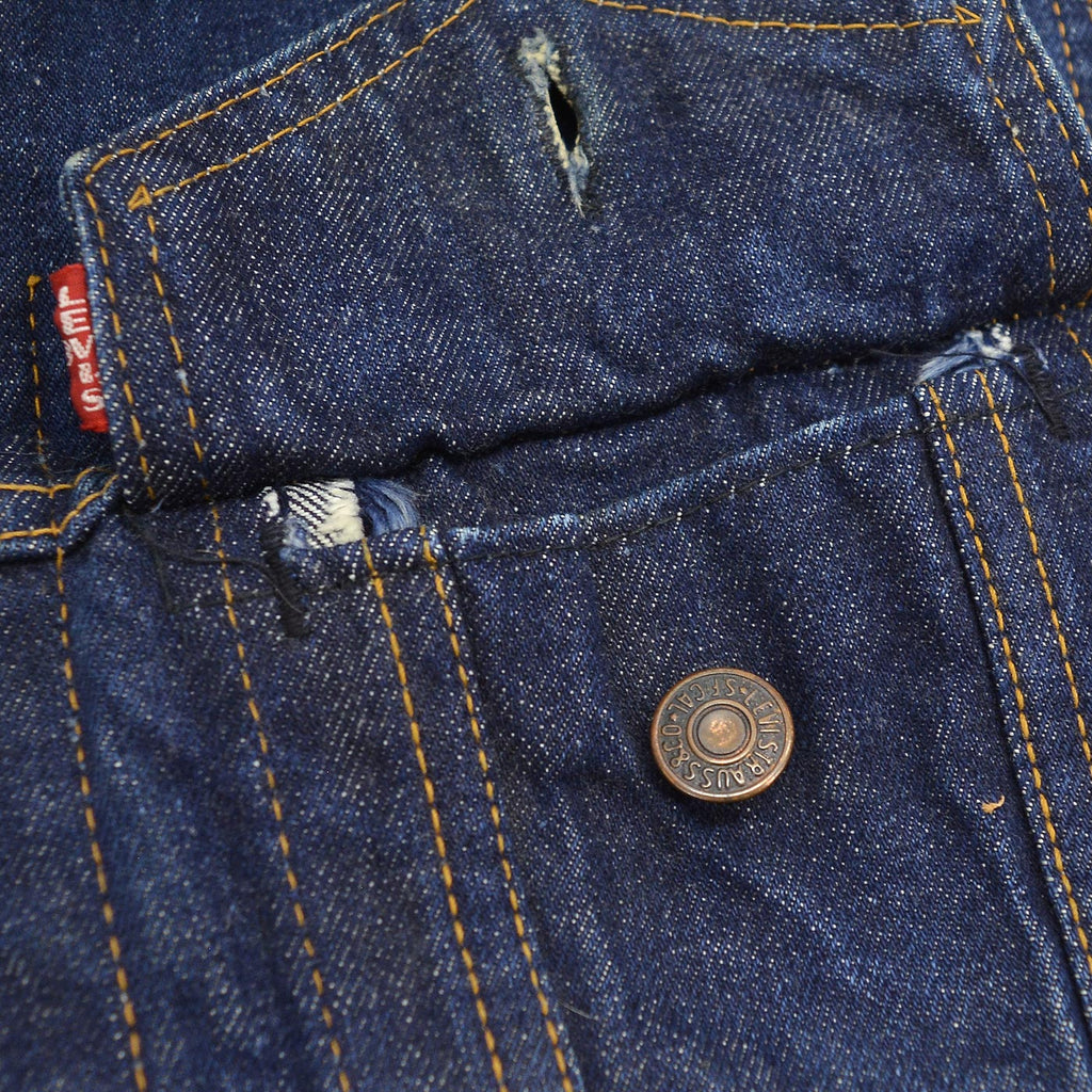 1960's~ LEVI'S 70505-0217 BIGE CUSTOM DENIM VEST / LOTS OF PATCH ...