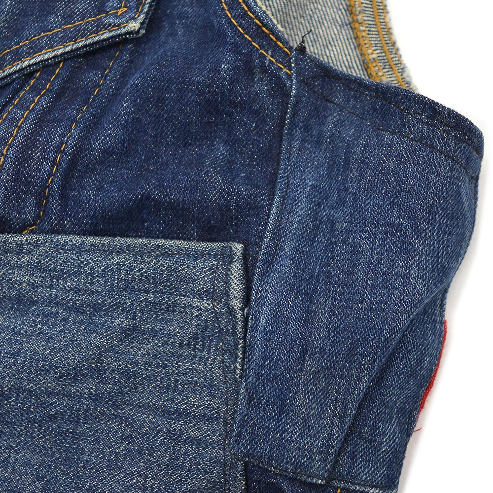 1960's~ LEVI'S 70505-0217 BIGE CUSTOM DENIM VEST / LOTS OF PATCH ...