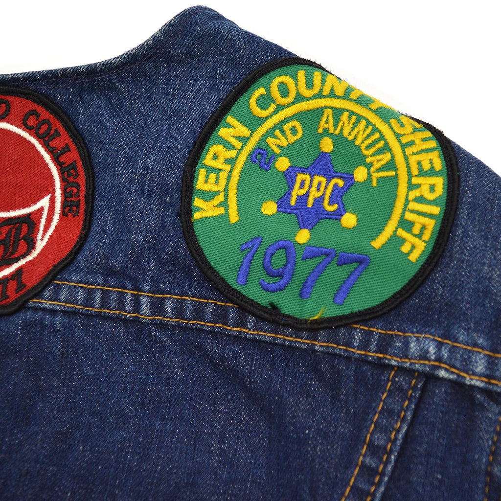 1960's~ LEVI'S 70505-0217 BIGE CUSTOM DENIM VEST / LOTS OF PATCH ...