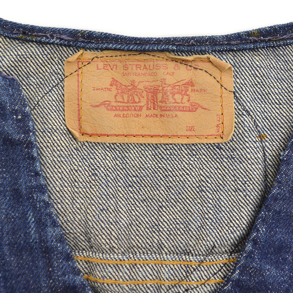 1960's~ LEVI'S 70505-0217 BIGE CUSTOM DENIM VEST / LOTS OF PATCH ...