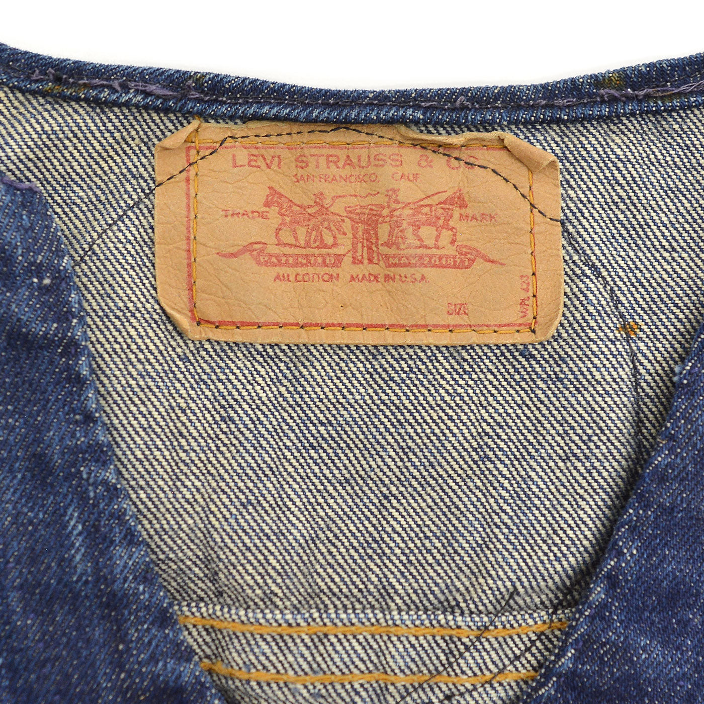 1960's~ LEVI'S 70505-0217 BIGE CUSTOM DENIM VEST / LOTS OF PATCH ...