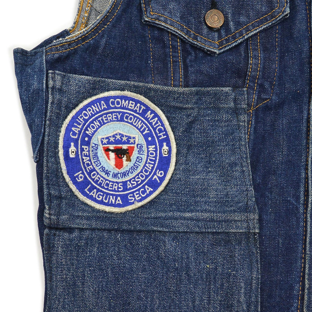 1960's~ LEVI'S 70505-0217 BIGE CUSTOM DENIM VEST / LOTS OF PATCH ...