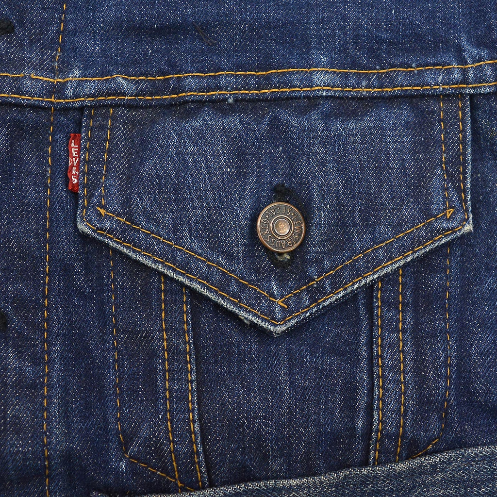 1960's~ LEVI'S 70505-0217 BIGE CUSTOM DENIM VEST / LOTS OF PATCH ...