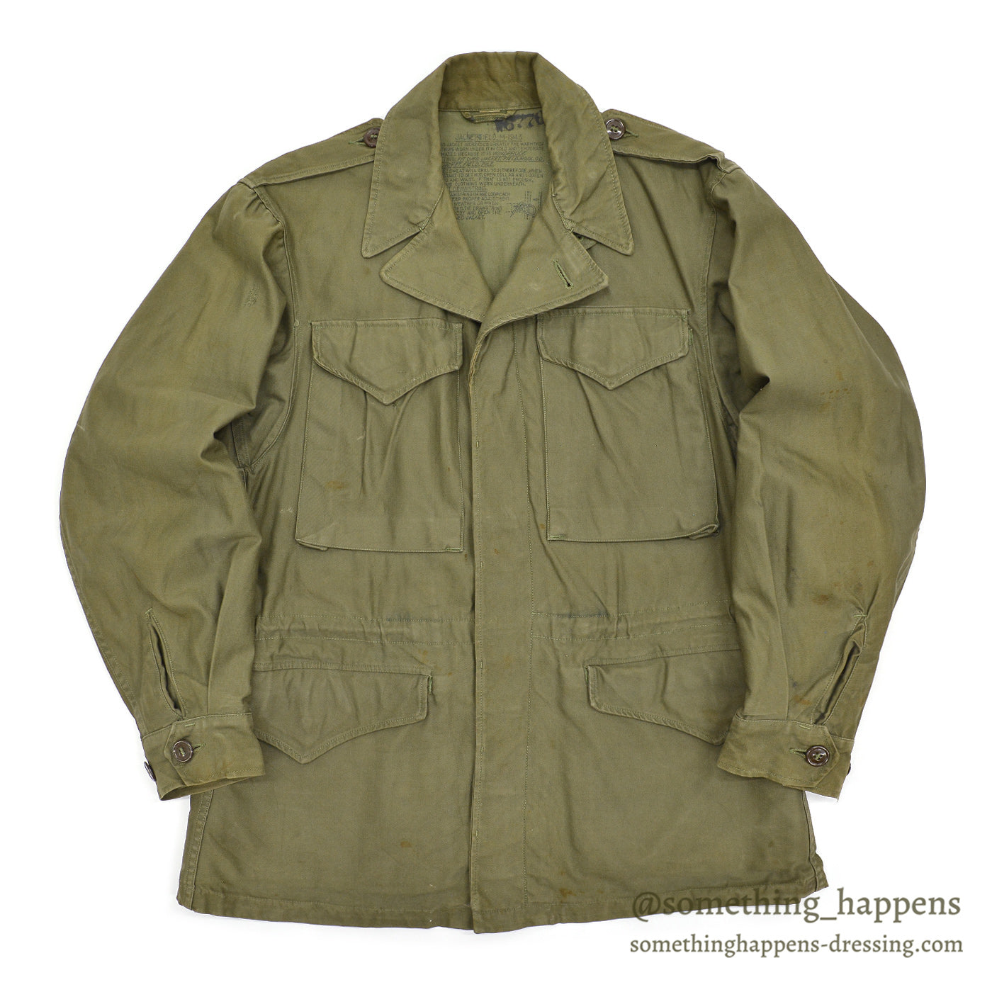 1940's U.S.ARMY M-1943 WW2 HAND PAINTED FIELD JACKET / EXTREMERY RARE ...