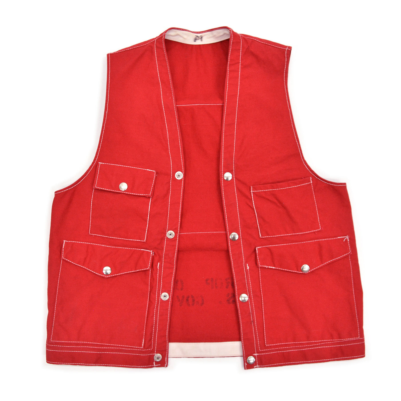 1970's U.S.GOV. RED HIKING VEST / STENCIL  – SomethingHappens
