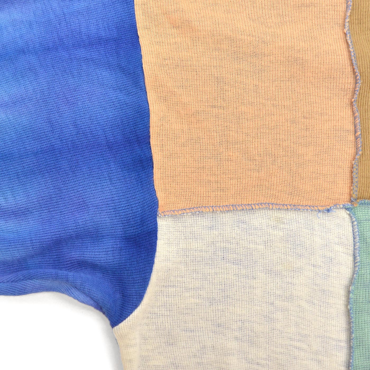 1970's RR RIBIT by J.S.I COLOR BLOCK TIE DYE HENLEY NECK SHIRT ... M
