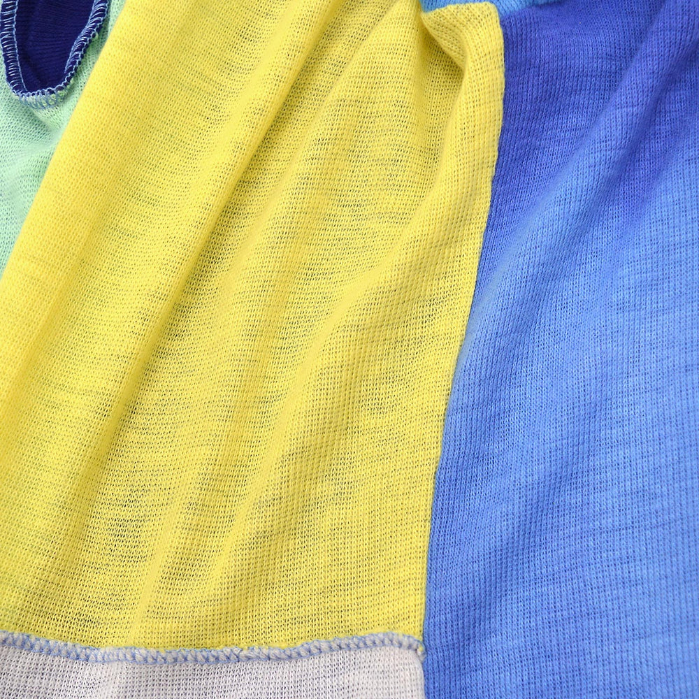 1970's RR RIBIT by J.S.I COLOR BLOCK TIE DYE HENLEY NECK SHIRT ... M
