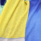 1970's RR RIBIT by J.S.I COLOR BLOCK TIE DYE HENLEY NECK SHIRT ... M