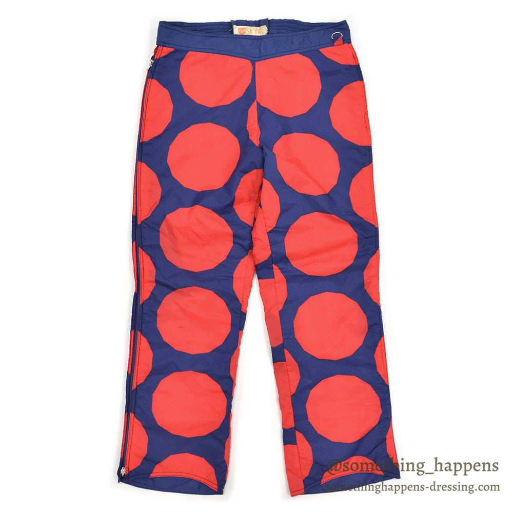 1970's SKYR POP DOTS REVERSIBLE SKI PANTS...M