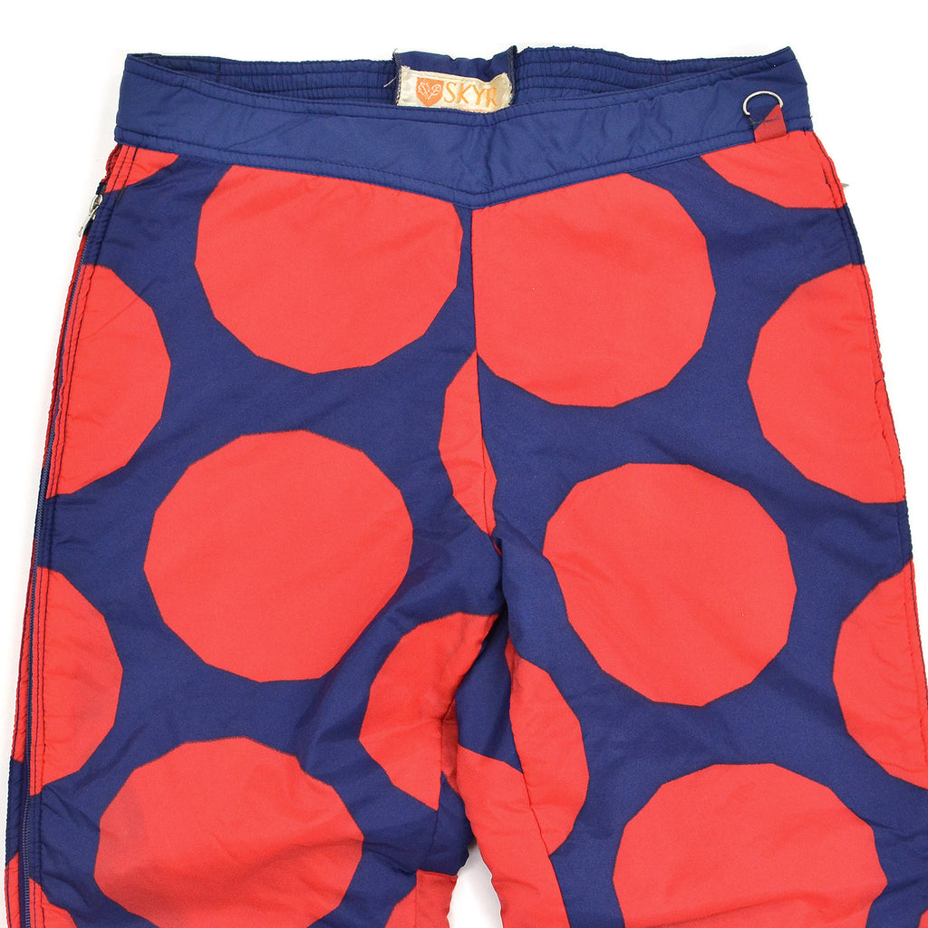 1970's SKYR POP DOTS REVERSIBLE SKI PANTS ... M
