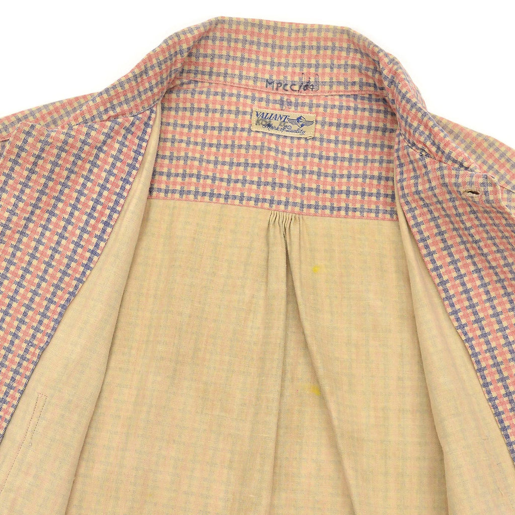 ~1940's VALIANT PRINT PLAID COTTON SHIRT / EXTREMELY RARE ...