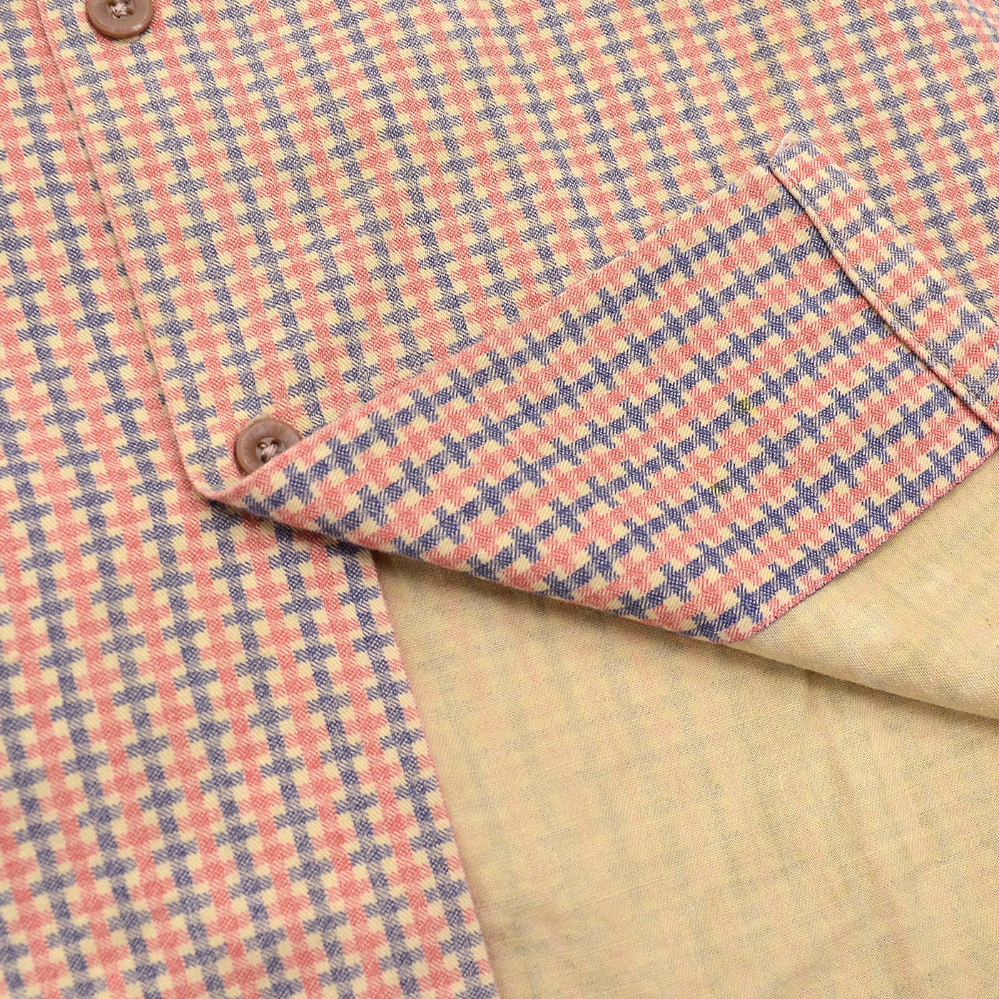 ~1940's VALIANT PRINT PLAID COTTON SHIRT / EXTREMELY RARE ...