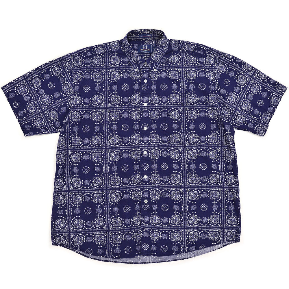 1990's 417 by VAN HEUSEN BANDANA PRINT B/D SHIRT ... L
