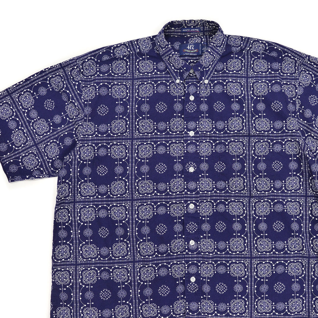 1990's 417 by VAN HEUSEN BANDANA PRINT B/D SHIRT ... L