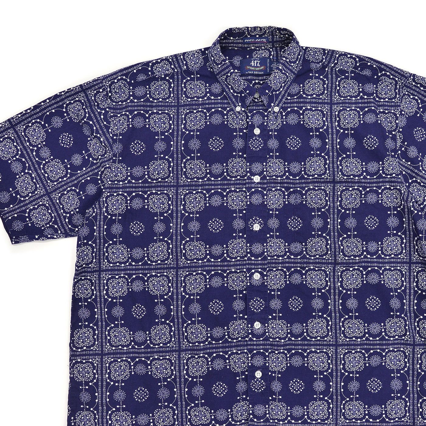 1990's 417 by VAN HEUSEN BANDANA PRINT B/D SHIRT ... L