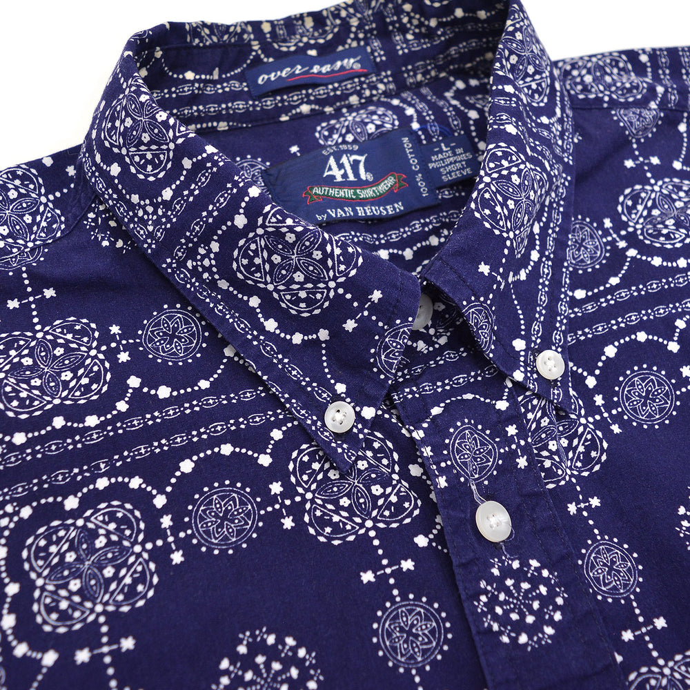 1990's 417 by VAN HEUSEN BANDANA PRINT B/D SHIRT ... L