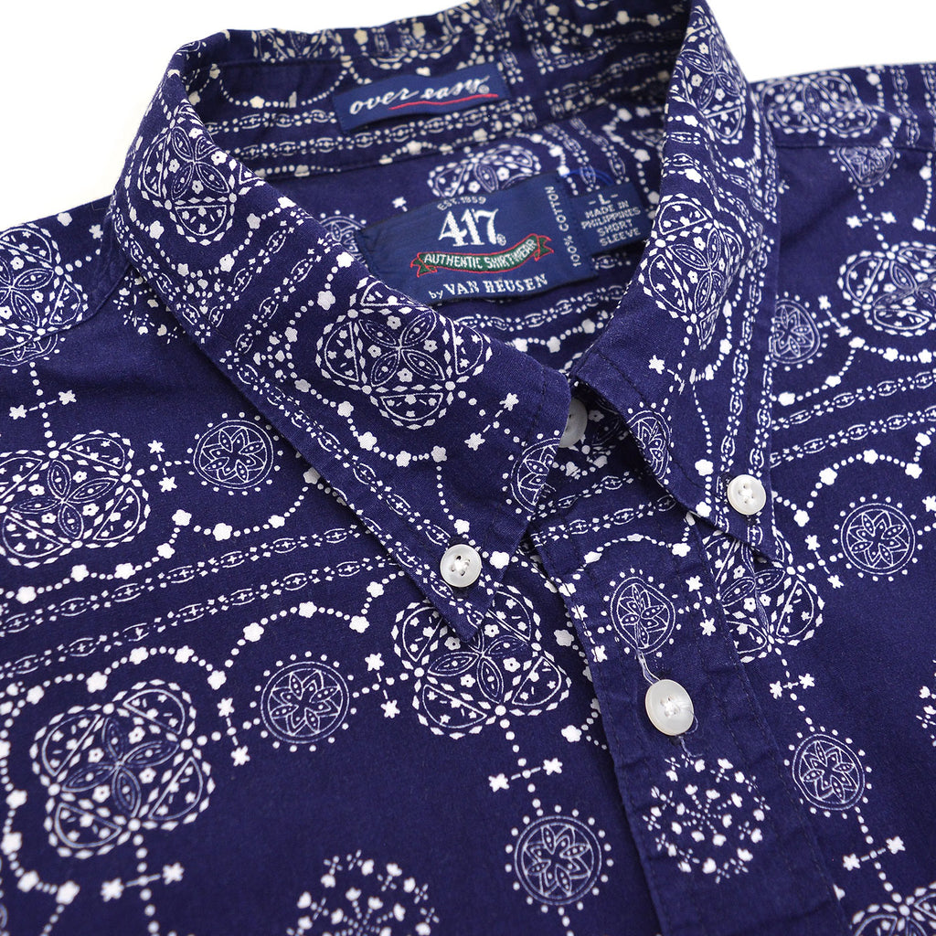 1990's 417 by VAN HEUSEN BANDANA PRINT B/D SHIRT ... L