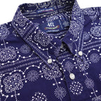 1990's 417 by VAN HEUSEN BANDANA PRINT B/D SHIRT ... L