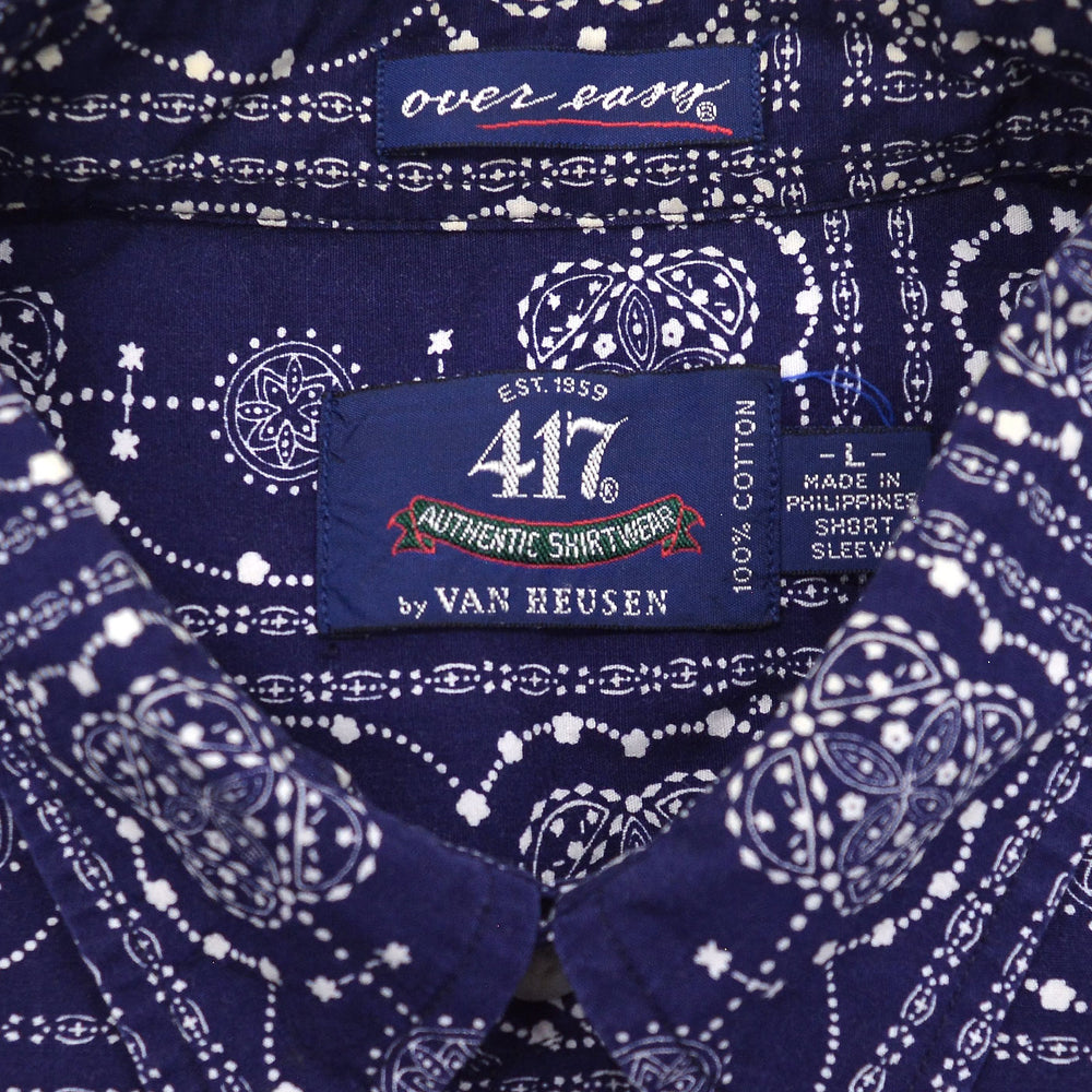 1990's 417 by VAN HEUSEN BANDANA PRINT B/D SHIRT ... L